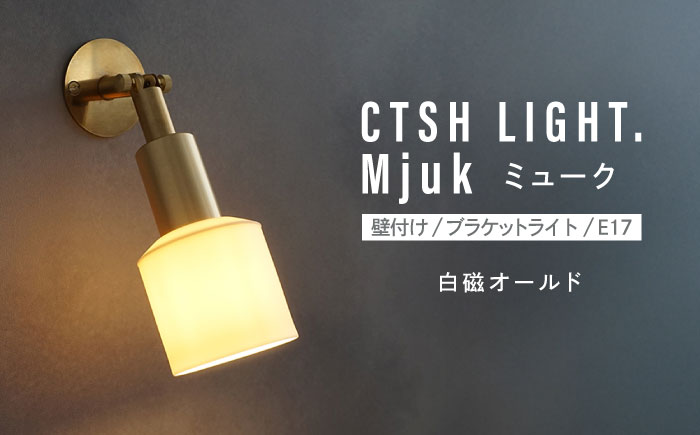 CTSH LIGHT. Mjuk ミューク ＜白磁オールド E17＞ 壁付け ブラケットライト 瑞浪市 / ジオニック 照明器具 ソケット 真鍮 ゴールド [AZBQ134]