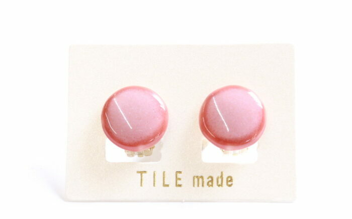 【美濃焼】 梅むら タイル イヤリング 直径15mm 瑞浪市 / TILEmade タイル アクセサリー ハンドメイド [AZCD056]