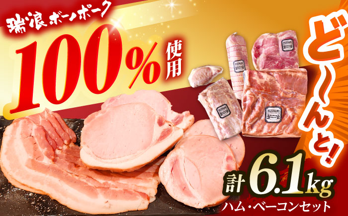 【12/14までの決済で年内発送】ハム・ベーコン ブロック セット 瑞浪ボーノポーク 6.1kg (冷凍) 瑞浪市 / きなぁた瑞浪 詰め合わせ ギフト [AZCI012]