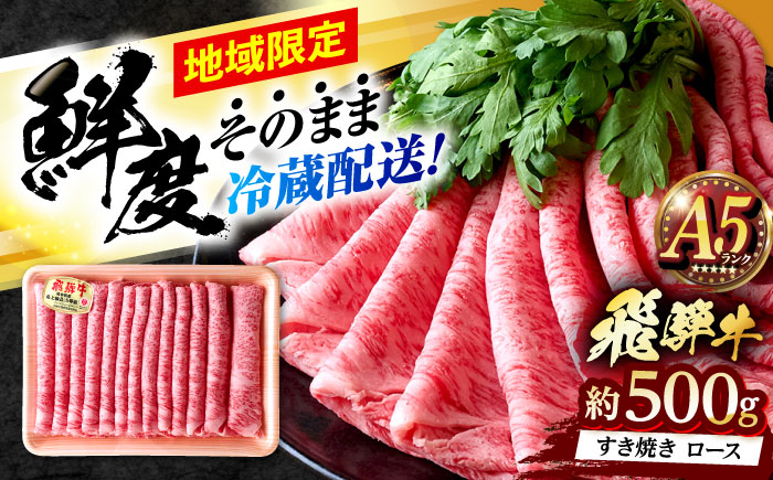 ※冷蔵配送/地域限定※ 飛騨牛 ロース すき焼き用 500g 瑞浪市 / きなぁた瑞浪 和牛 国産 岐阜県産 [AZCI031]