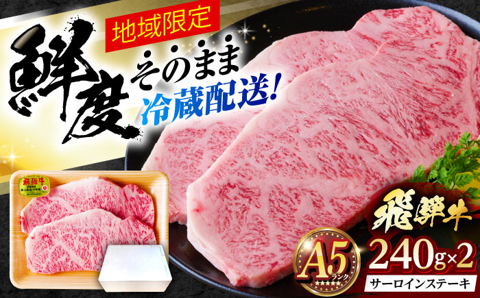 ※冷蔵配送/地域限定※ 飛騨牛 サーロインステーキ 240g×2枚 瑞浪市 / きなぁた瑞浪 和牛 国産 岐阜県産 [AZCI034]