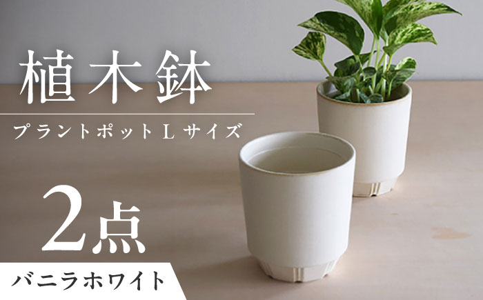 【美濃焼】 miyama. 植木鉢 プラントポットL バニラホワイト 2個 瑞浪市 / ミヤマプランニング プランター 鉢 [AZCM079]