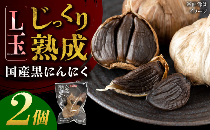 国産熟成 黒にんにく Lサイズ(玉) 2個 瑞浪市 / 国産ムラセの熟成黒にんにく 青森県産 ニンニク [AZCO007] 2個