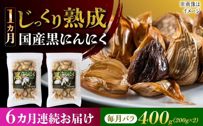【6回定期便】 国産熟成 黒にんにく 400g (200g×2) バラ 瑞浪市 / 国産ムラセの熟成黒にんにく 青森県産 ニンニク [AZCO020] 6回定期便