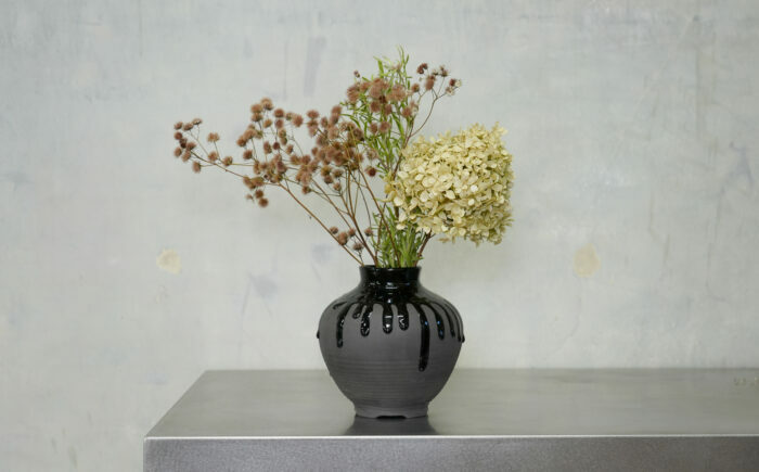 Hanano Shizuku Sakura 黒 瑞浪市 / nozan 花瓶 フラワーベース [AZCQ008]