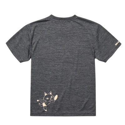 JTTA公認　卓球ユニフォーム【男女兼用(ドライ):150サイズ】ねこ　チャコール