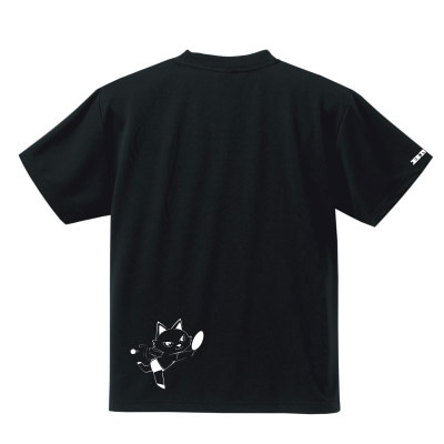 JTTA公認　卓球ユニフォーム【男女兼用(ドライ):140サイズ】ねこ　ブラック