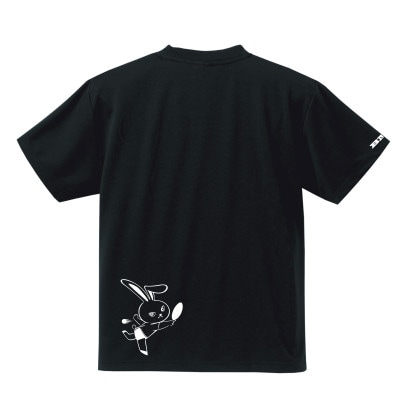 JTTA公認　卓球ユニフォーム【男女兼用(ドライ):150サイズ】うさぎ　ブラック