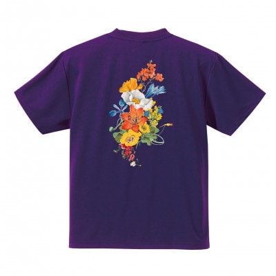 JTTA公認　卓球ユニフォーム【男女兼用(ドライ):Sサイズ】フラワー　パープル