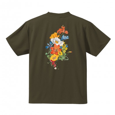 JTTA公認　卓球ユニフォーム【男女兼用(ドライ):Sサイズ】フラワー　オリーブ