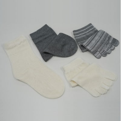 正活絹 冷えとり靴下 基本シルク・コットン4組セットC(Mサイズ)