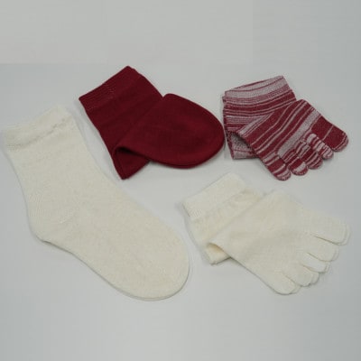 正活絹 冷えとり靴下 基本シルク・コットン4組セットE(Mサイズ)