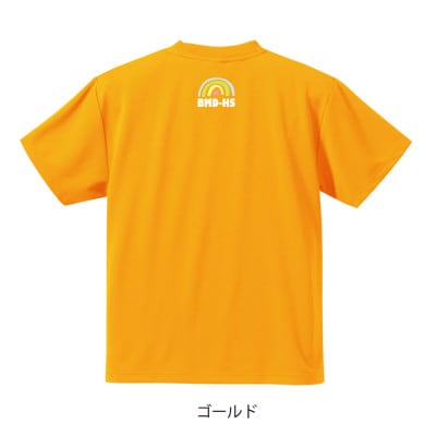 JTTA公認　卓球ユニフォーム【男女兼用(ドライ):Mサイズ】ネバーバックダウンB　ゴールド