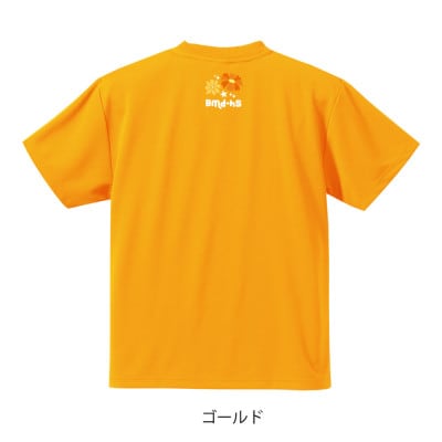 JTTA公認　卓球ユニフォーム【男女兼用(ドライ):140サイズ】ネバーバックダウンA　ゴールド