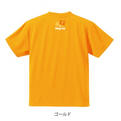 JTTA公認　卓球ユニフォーム【男女兼用(ドライ):XLサイズ】ネバーバックダウンA　ゴールド