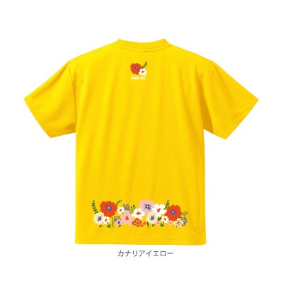 JTTA公認　卓球ユニフォーム【男女兼用(ドライ):Mサイズ】フラワー2　カナリアイエロー