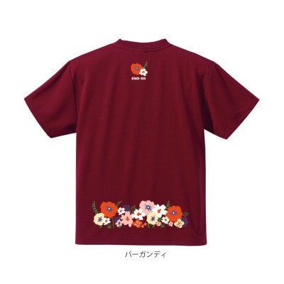 JTTA公認　卓球ユニフォーム【男女兼用(ドライ):XXLサイズ】フラワー2　バーガンディ