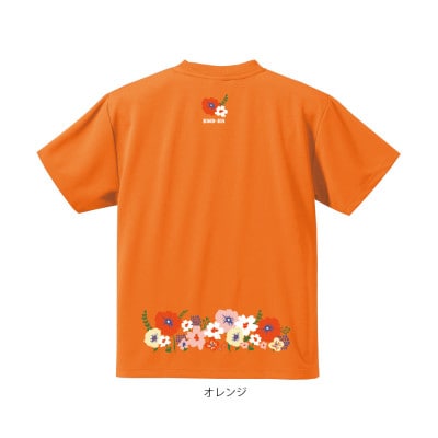 JTTA公認　卓球ユニフォーム【男女兼用(ドライ):XXLサイズ】フラワー2　オレンジ