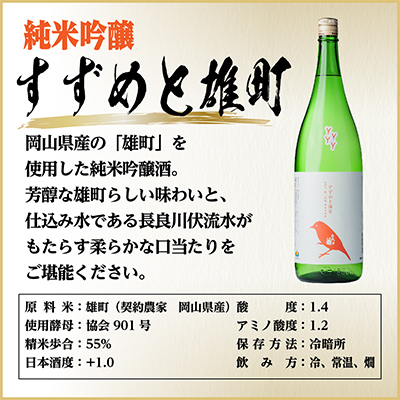 純米吟醸 すずめと雄町　1800ml×1本