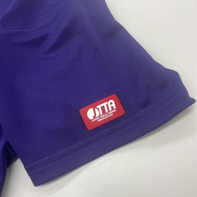 JTTA公認　卓球ユニフォーム【男女兼用(ドライ):150サイズ】ねこ　パープル