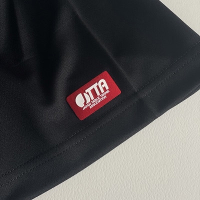 JTTA公認　卓球ユニフォーム【男女兼用(ドライ):160サイズ】うさぎ　ブラック