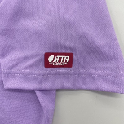 JTTA公認　卓球ユニフォーム【男女兼用(ドライ):Mサイズ】フラワー　ラベンダー