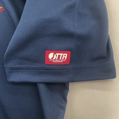 JTTA公認　卓球ユニフォーム【男女兼用(ドライ):Sサイズ】フラワー　インディゴ