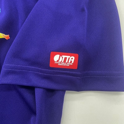 JTTA公認　卓球ユニフォーム【男女兼用(ドライ):Sサイズ】フラワー　パープル