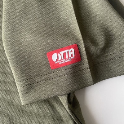 JTTA公認　卓球ユニフォーム【男女兼用(ドライ):Lサイズ】フラワー　オリーブ