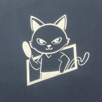 JTTA公認　卓球ユニフォーム【男女兼用(ドライ):160サイズ】ねこ　ネイビー