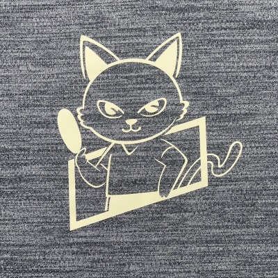 JTTA公認　卓球ユニフォーム【男女兼用(ドライ):150サイズ】ねこ　チャコール