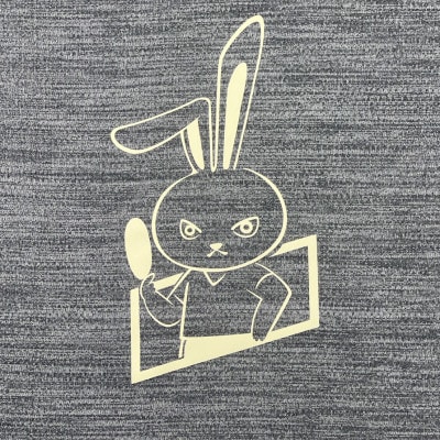 JTTA公認　卓球ユニフォーム【男女兼用(ドライ):140サイズ】うさぎ　チャコール