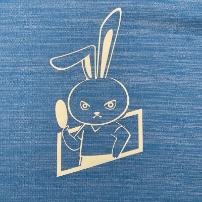 JTTA公認　卓球ユニフォーム【男女兼用(ドライ):150サイズ】うさぎ　ブルー