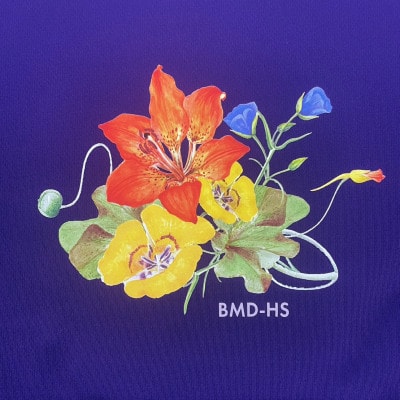 JTTA公認　卓球ユニフォーム【男女兼用(ドライ):Sサイズ】フラワー　パープル