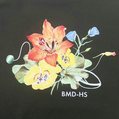 JTTA公認　卓球ユニフォーム【男女兼用(ドライ):Lサイズ】フラワー　オリーブ