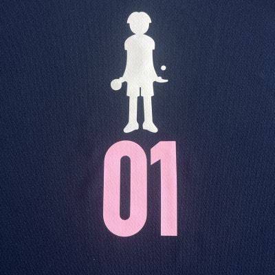 JTTA公認　卓球ユニフォーム【男女兼用(ドライ):Mサイズ】プレイヤー　01　ネイビー