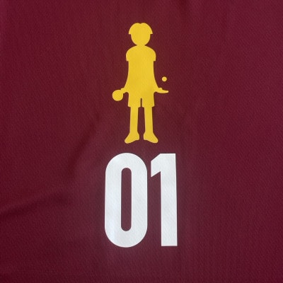 JTTA公認　卓球ユニフォーム【男女兼用(ドライ):Sサイズ】プレイヤー　01　バーガンディー