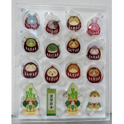 季節のアクリル積み木　収納ケース付～1月～