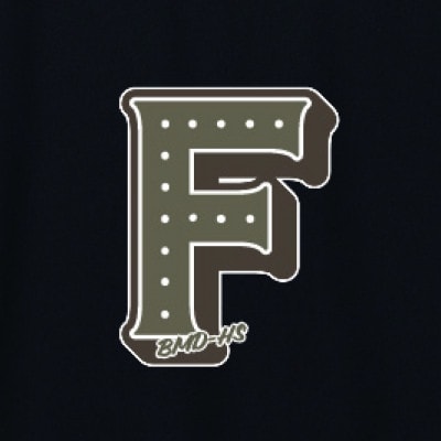 JTTA公認　卓球ユニフォーム【男女兼用(ドライ):Sサイズ】アルファベット　F　ブラック