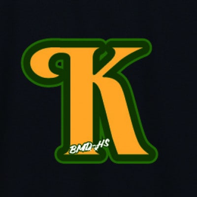 JTTA公認　卓球ユニフォーム【男女兼用(ドライ):Sサイズ】アルファベット　K　ブラック