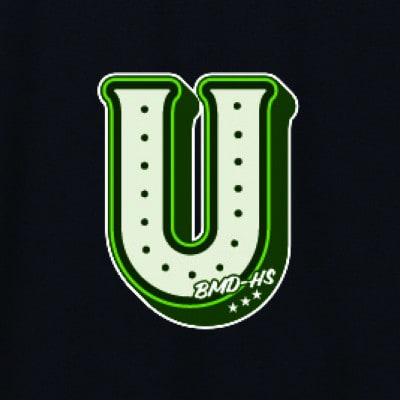 JTTA公認　卓球ユニフォーム【男女兼用(ドライ):Sサイズ】アルファベット　U　ブラック