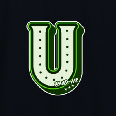 JTTA公認　卓球ユニフォーム【男女兼用(ドライ):Lサイズ】アルファベット　U　ブラック