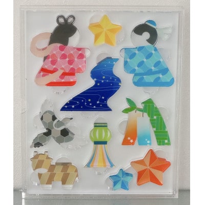 季節のアクリル積み木　収納ケース付～7月～