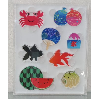 季節のアクリル積み木　収納ケース付～8月～