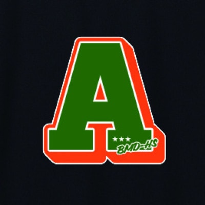 JTTA公認　卓球ユニフォーム【男女兼用(ドライ):XLサイズ】アルファベット　A　ブラック