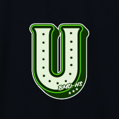 JTTA公認　卓球ユニフォーム【男女兼用(ドライ):XLサイズ】アルファベット　U　ブラック