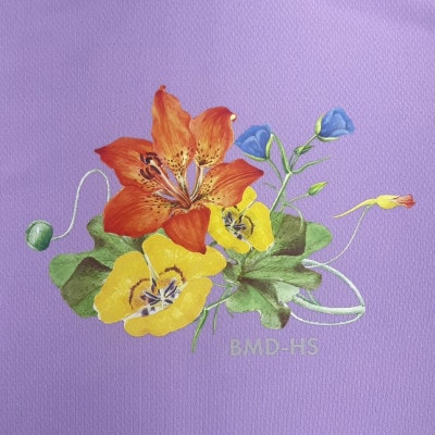 JTTA公認　卓球ユニフォーム【男女兼用(ドライ):XLサイズ】フラワー　ラベンダー