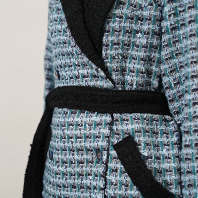 ファンシーツイードコート(グリーン×ブラック)