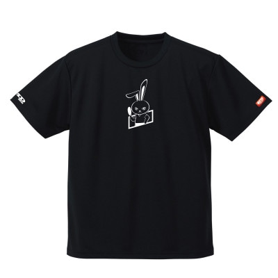 JTTA公認　卓球ユニフォーム【男女兼用(ドライ):150サイズ】うさぎ　ブラック