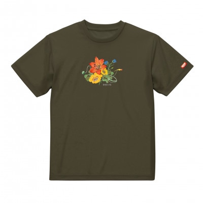 JTTA公認　卓球ユニフォーム【男女兼用(ドライ):Lサイズ】フラワー　オリーブ